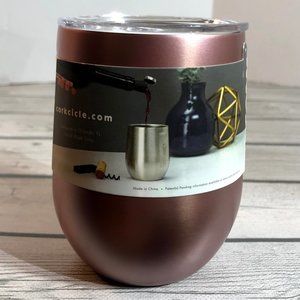 NEW CORKCICLE Stemless Wine Mug Lid 12oz PINK